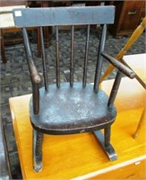 Brown Painted Childs Arm Rocker