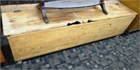 Primitive Softwood Double Lid Wood Chest