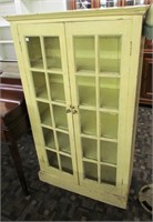 Yellow Painted Two Door Bookcase