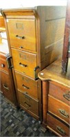Antique Oak Four Drawer File Cabinet