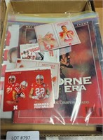 FLAT BOX OF HUSKERS FOOTBALL MAGAZINES & SCHEDULES