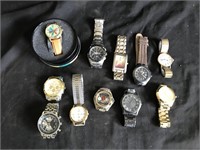lot of 11 mens watches Seiko Tommy Hilfiger Timex