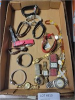 FLAT BOX OF MENS AND WOMENS WATCHES