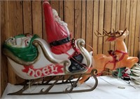 Large Blow Mold Santa & Reindeer