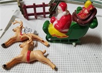 Plastic Santa & reindeer