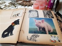 Old scrap book with vintage pictures