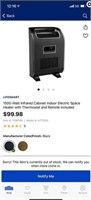 Electric space heater with remote