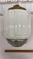 Art Deco milk glass pendant light