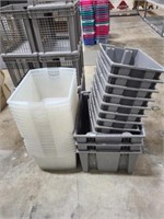 GROUP OF VARIOUS PLASTIC TOTES