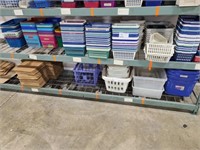GROUP OF VARIOUS PLASTIC BASKETS AND TOTES