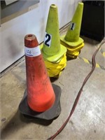 GROUP OF VARIOUS SAFETY CONES