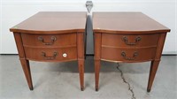 PAIR OF BOW FRONT NIGHT STANDS
