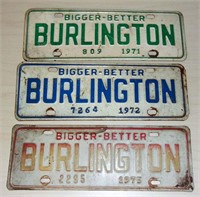 71, 72 and 75 Burlington Tags/Plates