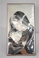 EMBOSSED SILVER MOTHER MARY - SIGNED