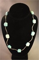 STERLING SILVER - HOWLITE NECKLACE - 20" LONG