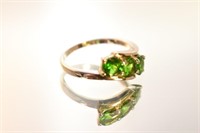 STERLING SILVER DIOPSIDE RING - SIZE 7 - 3.0 GRAMS