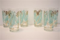6 LITHOGRAPHED 1960'S TUMBLERS - 5 3/4"H