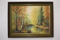 OIL ON BOARD - 28 1/4" X 22 1/4" -SIGNED BY ARTIST