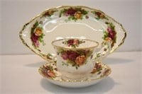 OLD COUNTRY ROSES CUP, SAUCE & DISH-10"