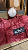 Mantle Clock and Vintage Totes Collapsable Bag