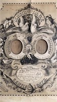 Antique 1881 Marriage Certificate Photo Frame