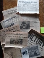 Variety of old newspapers