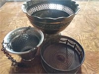 3 decorative metal bowls