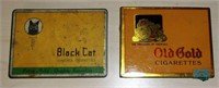 2 Flat Cigarette Tins Black Cat and Old Gold