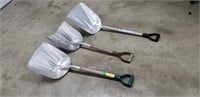 3-Used Aluminum Scoop Shovels