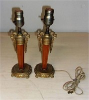 Pair of Bakelite Art Nouveau Side Table Lamps