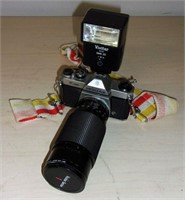 Asahi Pentax K1000 35mm SIR Camera Vivitar Flash