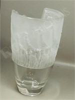 10.5" tall Nachtmann crystal vase- Giraffes