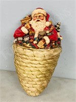 Christmas Santa wicker basket- tapered to botom