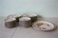 Incomplete Stoneware Plates, Side Plates & Platter