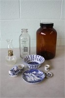 Assorted Glassware Including Delft