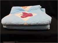 Two Hand Sewn Quilts:  Butterflies