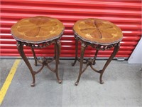 A Pair of Finely Inlaid and Carved Tables