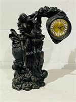14" tall quartz figurine clock