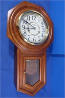 Oak Case D&A Regulator Wall Clock-23x8x6"