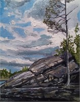 "Tree and Rock, Canoe Lake" by Andrew Zahorouski