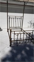 Antique Brass Bed Full Size Iron Rails