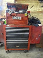 Rolling Tool Box Top Box & Side Cabinet +Contents