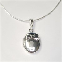 $160 Silver Locket 18" Necklace