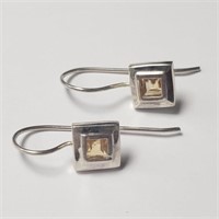 $160 Silver Citrine Earrings