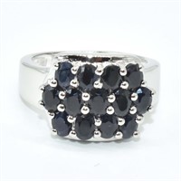 Silver Blue Sapphire (3.3ct) Ring