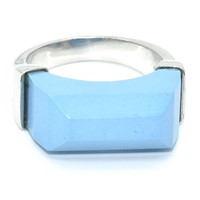 Silver Turquoise Men Made(14.4ct) Ring