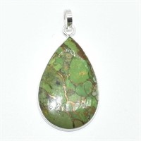 Silver Green Muhave Turquoise(9.9ct) Pendant