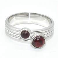 Silver Red Garnet(1.15ct) Ring