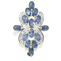 Gold plated Sil Blue Sapphire White Topaz(3.6ct)
