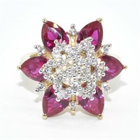 Gold plated Sil CZ(5.4ct) Ring
